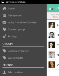 Splitwise Android v3 Sidebar Where To Find Groups